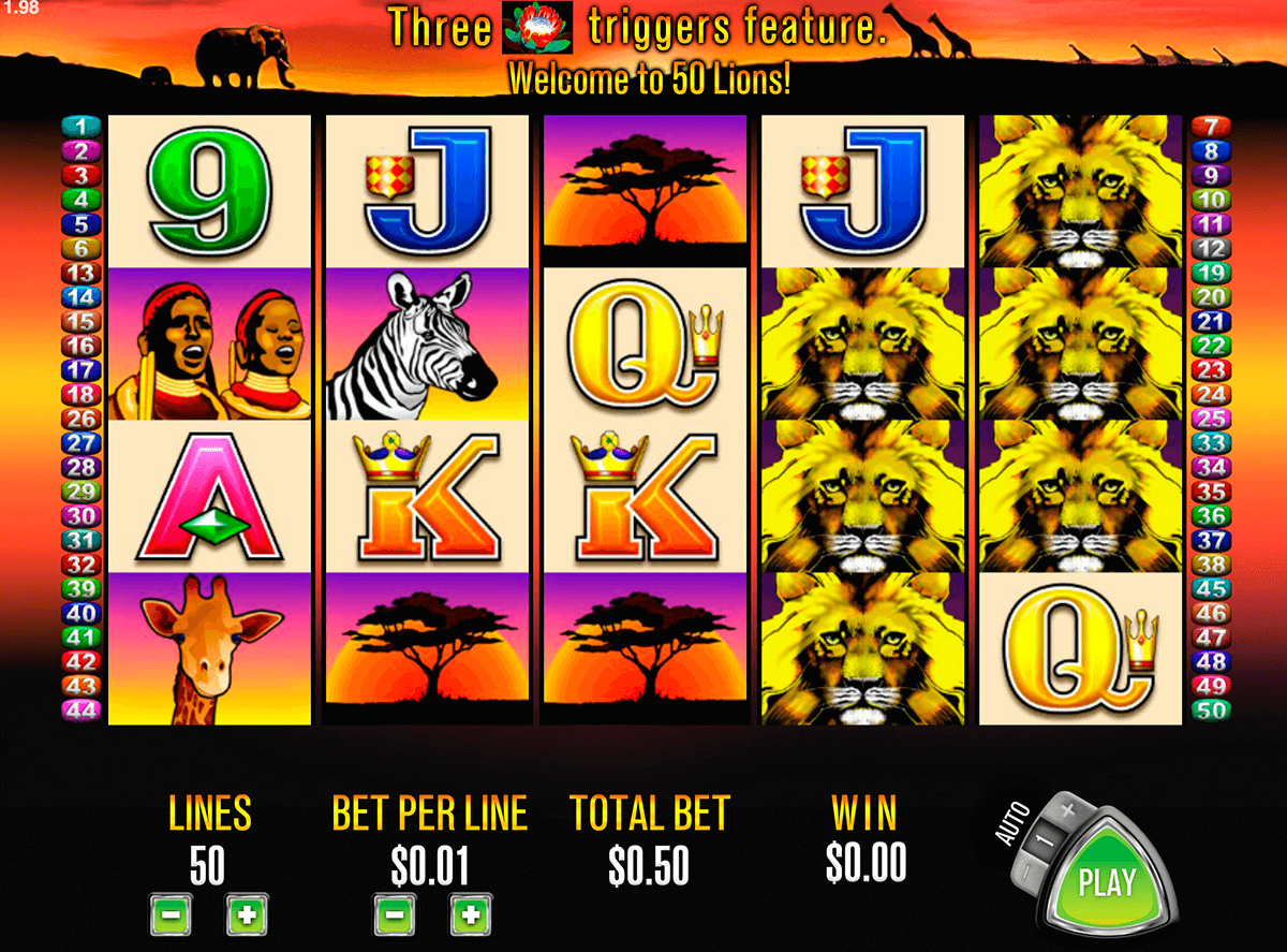 50 lions aristocrat pokie 