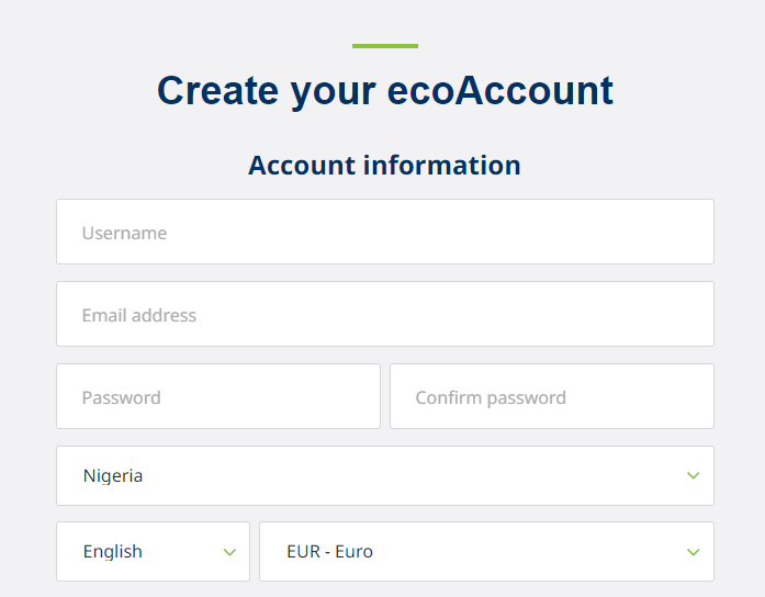 create an ecopayz account