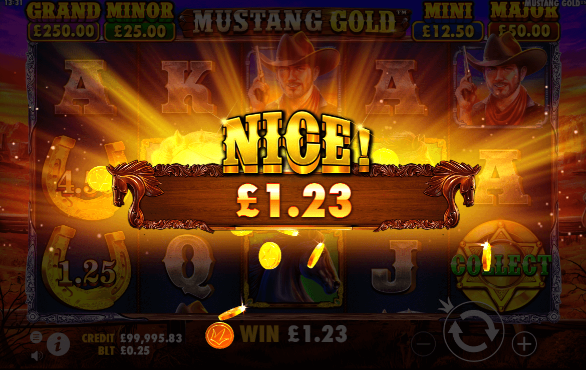 mustang gold   win £1.23