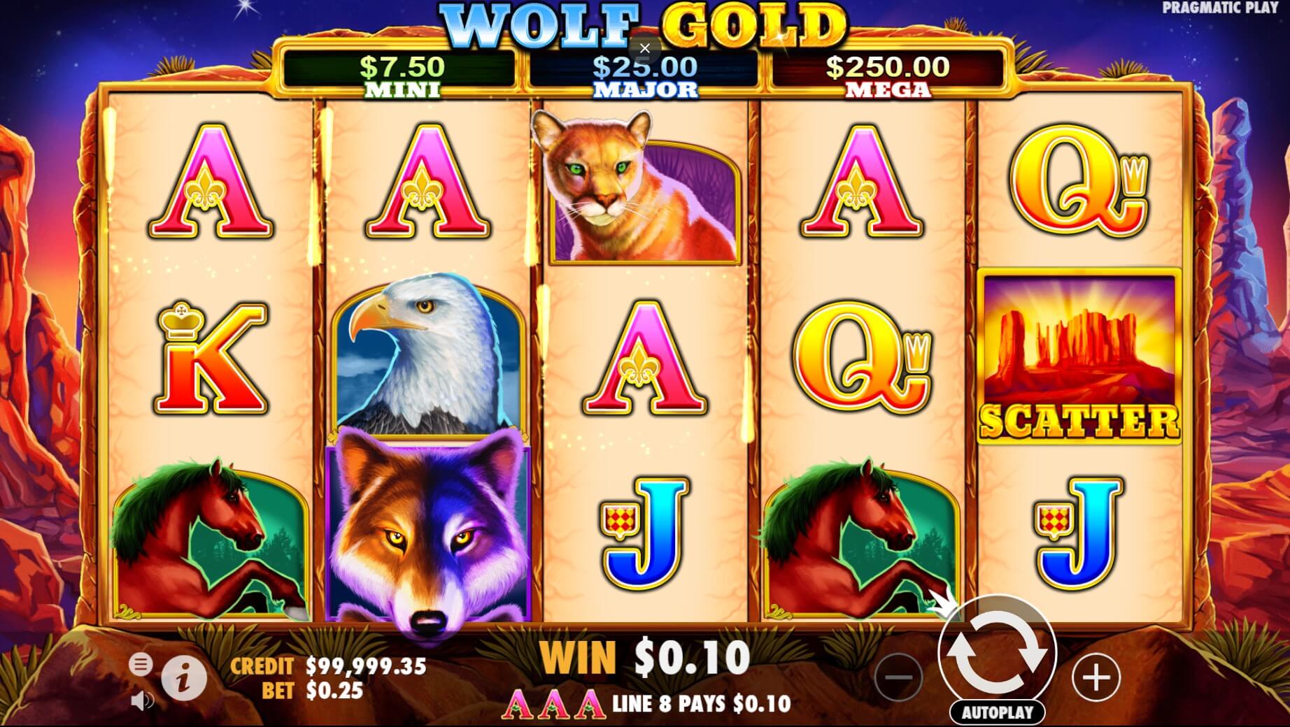 wolf gold online slot screenshot
